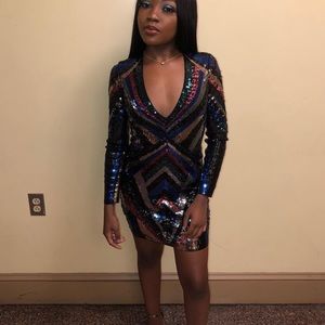 multi color event dress